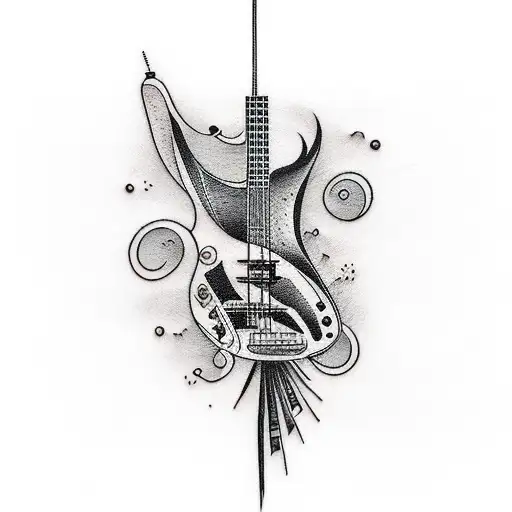 bass guitar  tattoo design idea