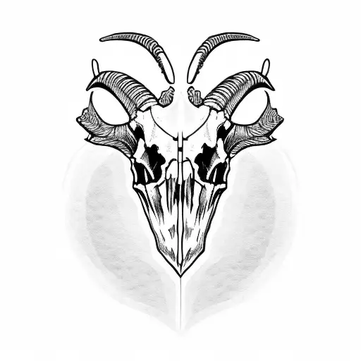 two goat skull and ouruborus tattoo design idea