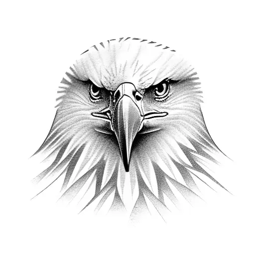 feminine bald eagle open wingsin flight or landing tattoo design idea