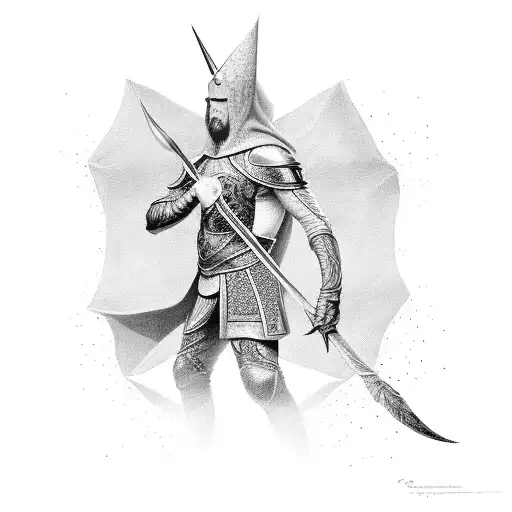 excalibur en balance qui porte la corse d'un coté et l'algerie de l'autre tattoo design idea