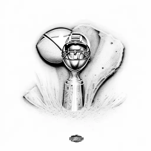 Tom Brady holding the Lombardi trophy  tattoo design idea