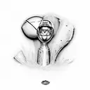 Tom Brady holding the Lombardi trophy  tattoo design idea