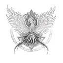 phoenix with fire sleeve tattoo design idea