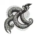 The entire left forearm covered in black ink in a curved pattern, then from the elbow bend, the arm up to the shoulder f tattoo design idea