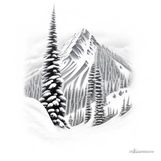 snowboarder Looking into mountains  tattoo design idea