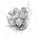 Generate a captivating black and white tattoo design featuring a ginger, artfully sliced to reveal some pieces, alongsid tattoo design idea