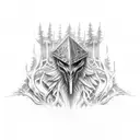 discount coffin raven forest tattoo design idea