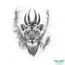 South African safari with a river  tattoo design idea