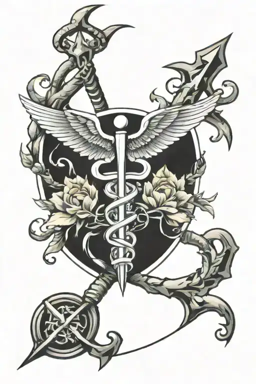 caduceus symbol tattoo design idea