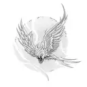 phoenix frying upwards tattoo design idea