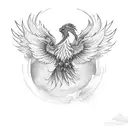phoenix frying upwards tattoo design idea