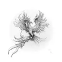 phoenix frying upwards tattoo design idea
