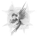 phoenix frying upwards tattoo design idea