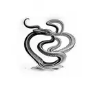 snake eating har tail tattoo design idea