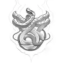 snake eating har tail tattoo design idea