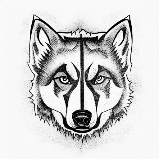 husky tattoo design idea