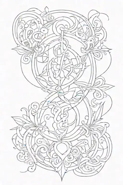 self discovery personal growth 777 symbol within tattoo design idea