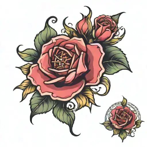 Cassiopeia rose tattoo design idea