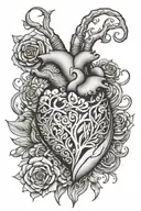 Mind and Heart tattoo design idea