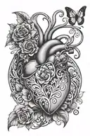 Mind and Heart tattoo design idea