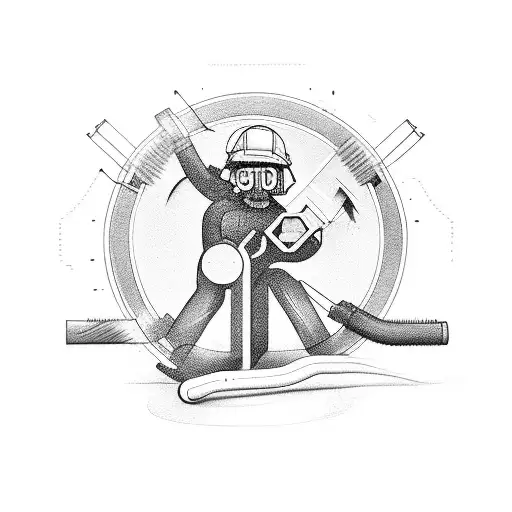 electrician worker tools tattoo design idea