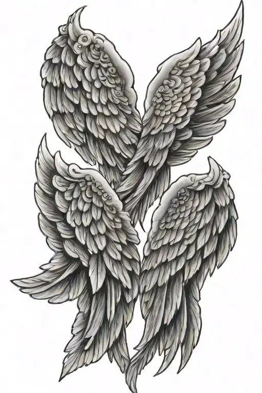 Miscarriage angel wings tattoo design idea