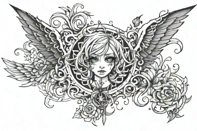 Collarbone goth emo tattoo design idea