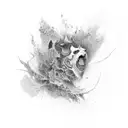 Abstract red static noise tattoo design idea