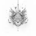 Abstract red static noise tattoo design idea