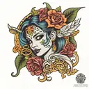 Pisces goddess face tattoo tattoo design idea