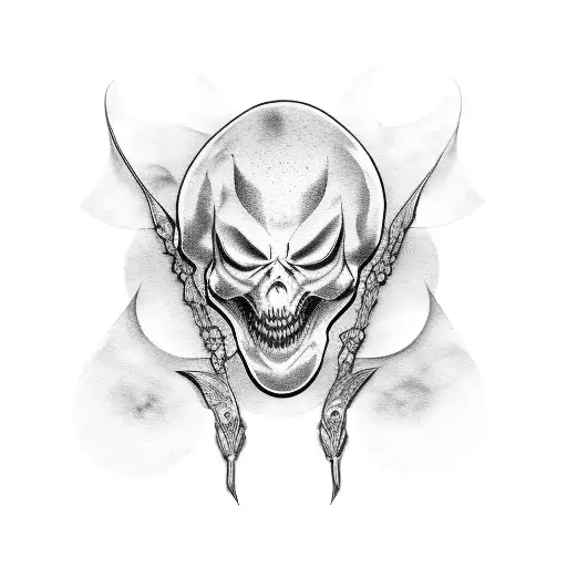 ghost face tattoo design idea