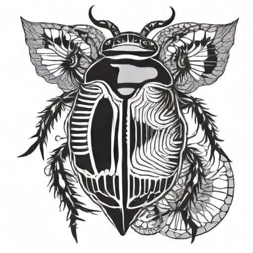 scarab beetle tattoo design idea