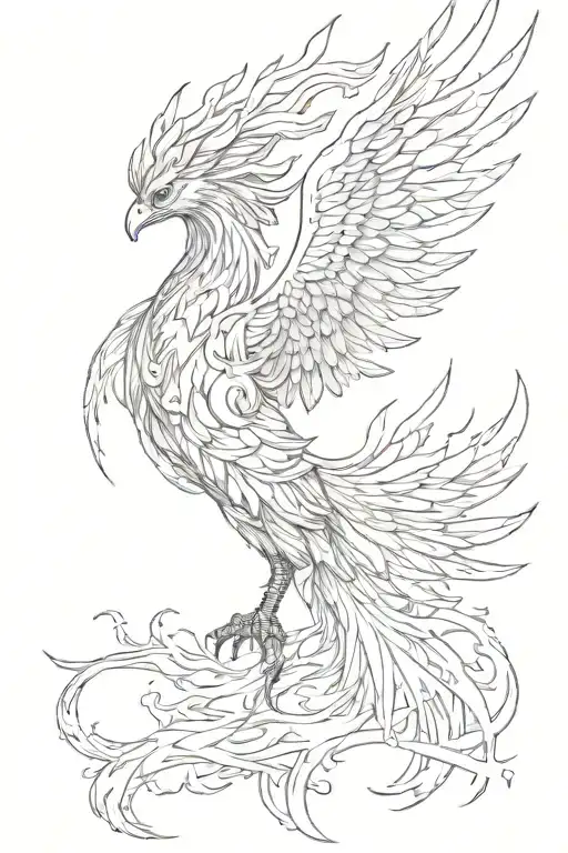 phoenix rising from the ashes tattoo design idea