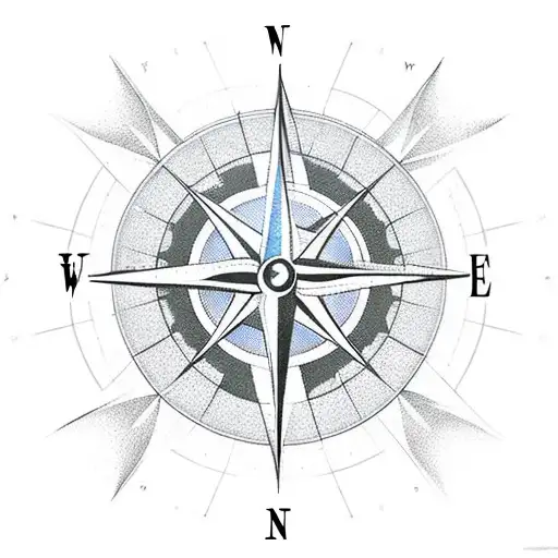 compass with bow and arrow overlayed tattoo design idea