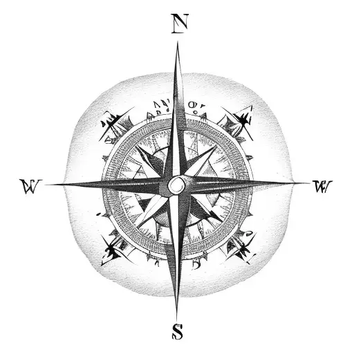 compass with bow and arrow overlayed tattoo design idea