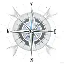 compass with bow and arrow overlayed tattoo design idea