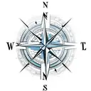 compass with bow and arrow overlayed tattoo design idea