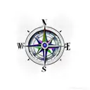 compass with bow and arrow overlayed tattoo design idea