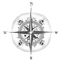 compass with bow and arrow overlayed tattoo design idea