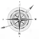 compass with bow and arrow overlayed tattoo design idea
