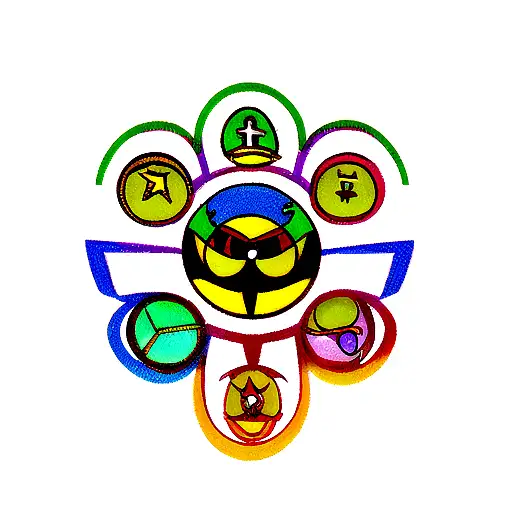 Eye of Horus with Mario and Luigi with Super Heroes with san Gohan ans Goku tattoo design idea