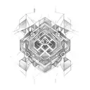 broken hex and shatter transition tattoo design idea