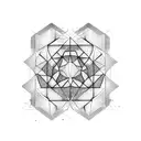 broken hex and shatter transition tattoo design idea