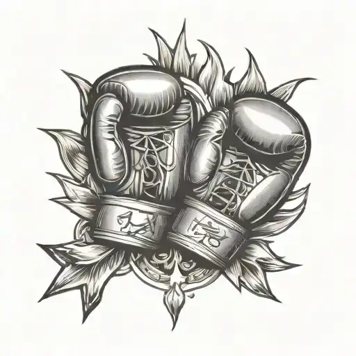 Symbol that reflects the experience of having done many years of boxing and expresses an stoic mentality tattoo design idea