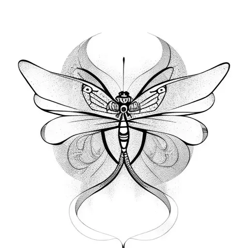 A new-school design with a butterfly and dragonfly forming the shape of praying hands tattoo design idea