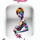 masterpiece, best quality, 1girl, upper body, solo,  bad anatomy, ugly, badly dr tattoo design idea