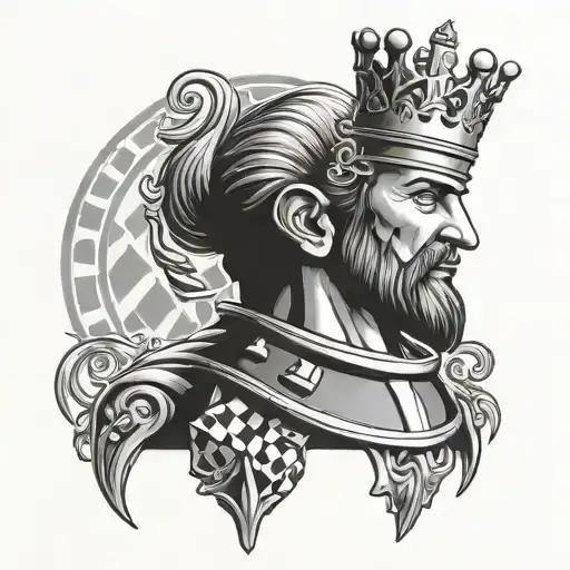 chess king tattoo design idea