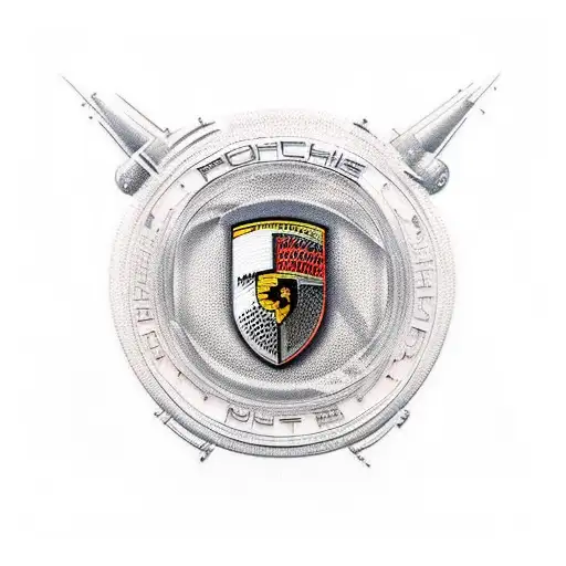 porsche Wald teich tattoo design idea