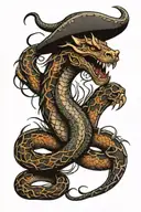 full sleve tattoo with Viking serpent Jormungandr snake tattoo design idea