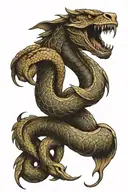 full sleve tattoo with Viking serpent Jormungandr snake tattoo design idea